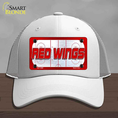 RED WINGS Graphic Novelty License Plate Hat HAT-MLP-14666 Mesh White