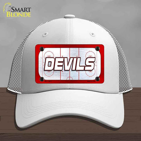 DEVILS Graphic Novelty License Plate Hat HAT-MLP-14673 Mesh White
