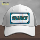 SHARKS Graphic Novelty License Plate Hat HAT-MLP-14679 Mesh White