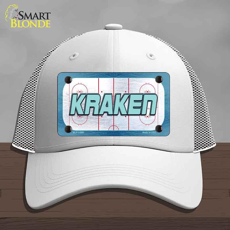 KRAKEN Graphic Novelty License Plate Hat HAT-MLP-14680 Mesh White
