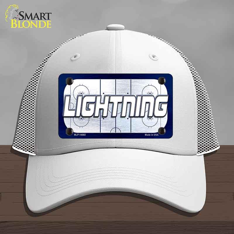 LIGHTNING Graphic Novelty License Plate Hat HAT-MLP-14682 Mesh White