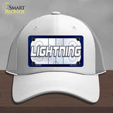 LIGHTNING Graphic Novelty License Plate Hat HAT-MLP-14682 Mesh White