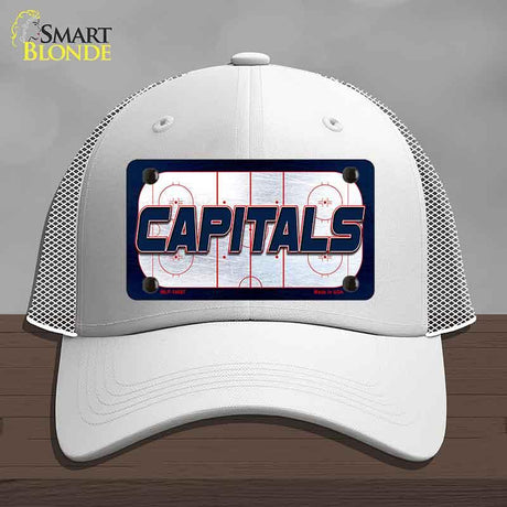 CAPITALS Graphic Novelty License Plate Hat HAT-MLP-14687 Mesh White