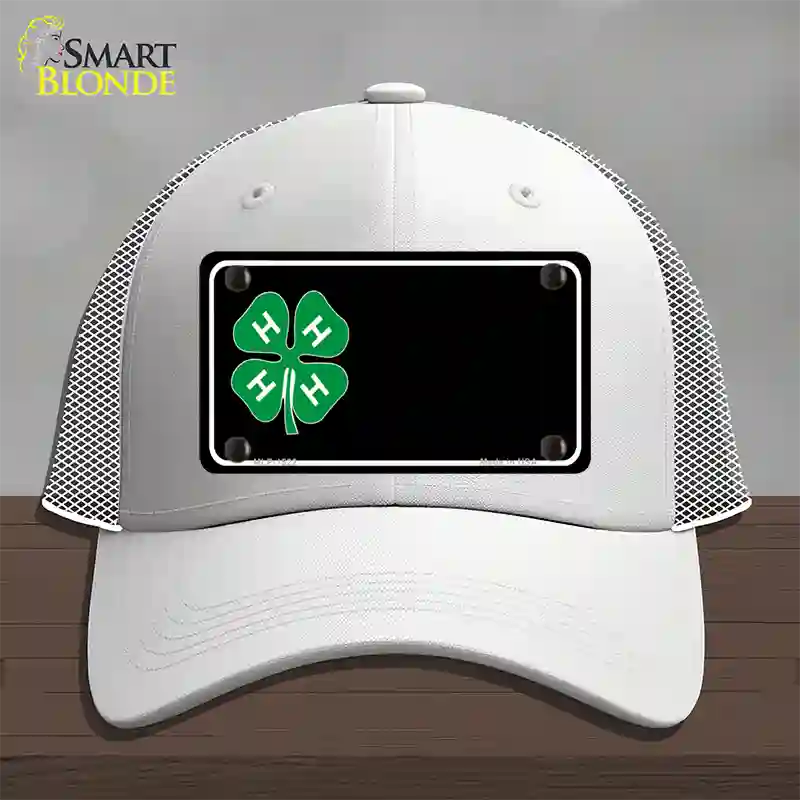 4-H Offset Novelty License Plate Hat Mesh / White