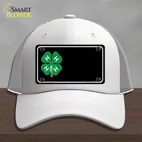 4-H Offset Novelty License Plate Hat Mesh / White