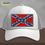 Southern Rock Confederate Flag Novelty License Plate Hat Mesh / White
