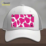Pink White Giraffe Novelty License Plate Hat Mesh / White