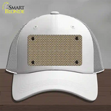 Brown White Chevron Novelty License Plate Hat Mesh / White
