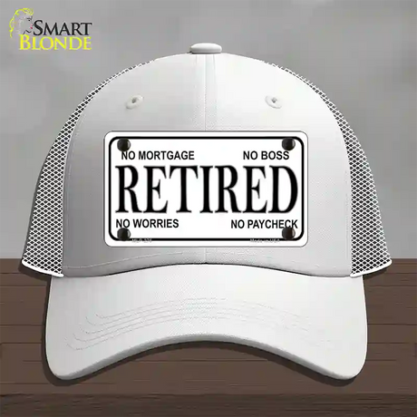 Retired Novelty License Plate Hat Mesh / White
