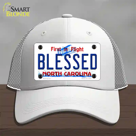 Blessed North Carolina Novelty License Plate Hat Mesh / White