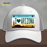 I Love Arizona Novelty License Plate Hat Mesh / White