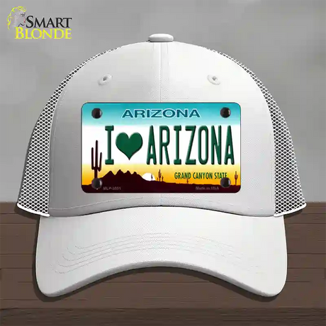 I Love Arizona Novelty License Plate Hat Mesh / White