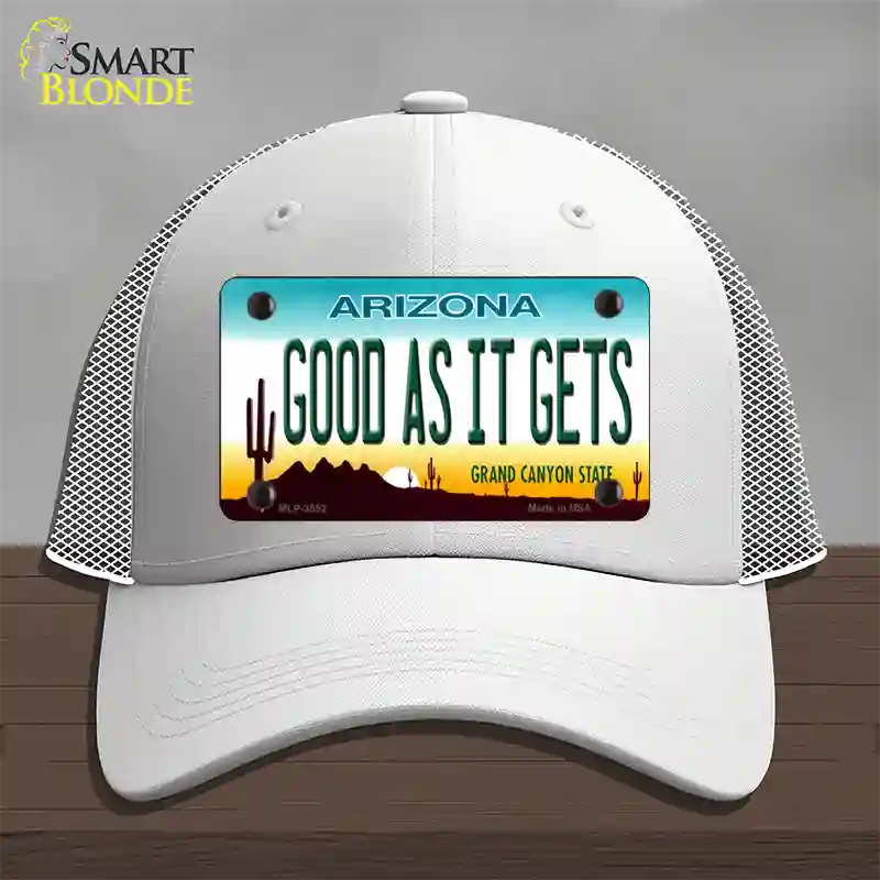 Good As It Gets Arizona Novelty License Plate Hat Mesh / White