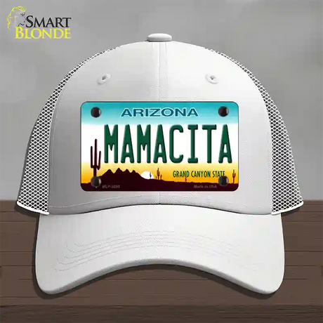 Mamacita Arizona Novelty License Plate Hat Mesh / White