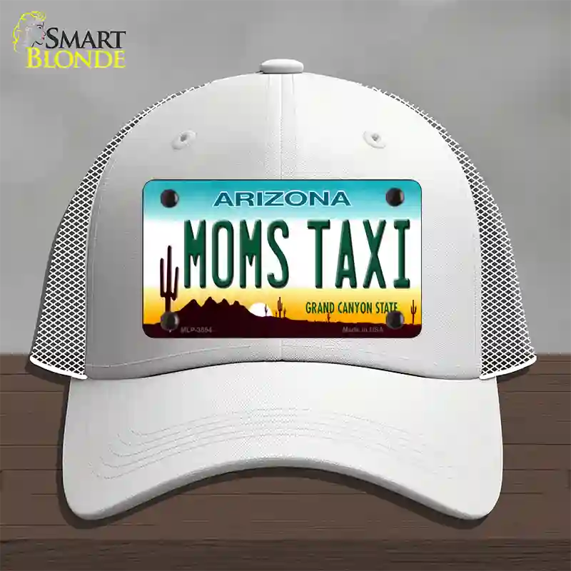 Moms Taxi Arizona Novelty License Plate Hat Mesh / White