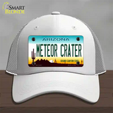 Arizona Meteor Crater Novelty License Plate Hat Mesh / White