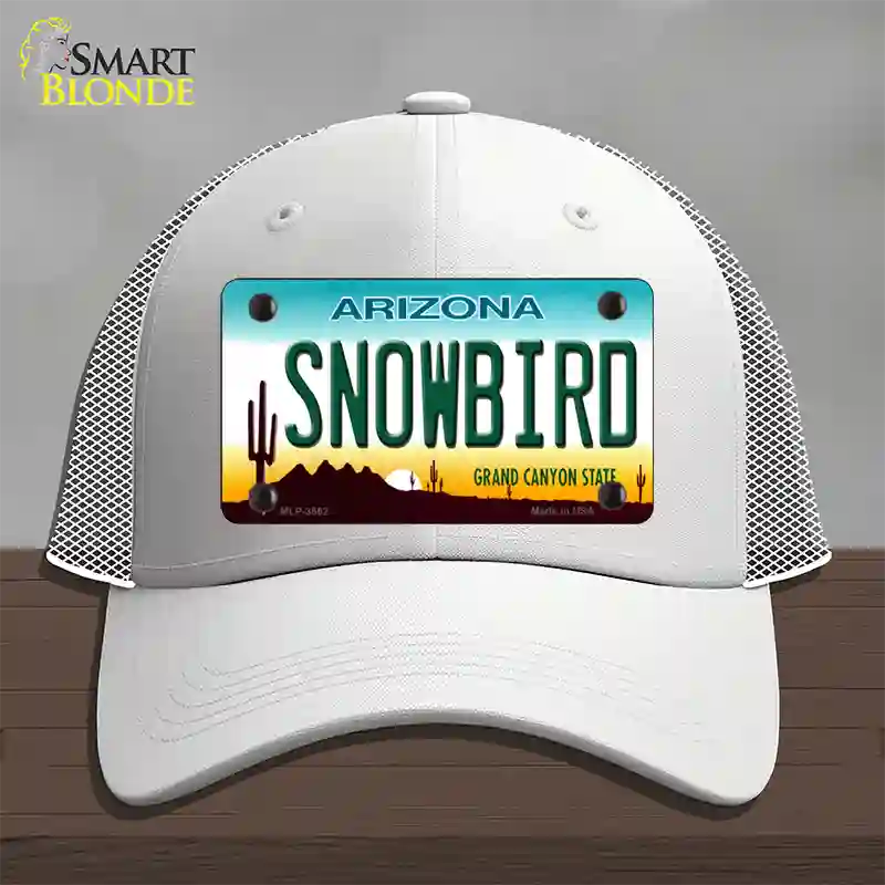 Snowbird Arizona Novelty License Plate Hat Mesh / White