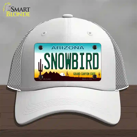 Snowbird Arizona Novelty License Plate Hat Mesh / White