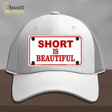 Short Is Beautiful Novelty License Plate Hat Mesh / White