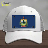 Vermont State Flag Novelty License Plate Hat Mesh / White