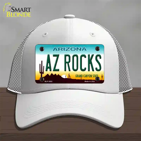 Az Rocks Novelty License Plate Hat Mesh / White