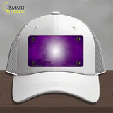 Purple White Fade Scratched Novelty License Plate Hat Mesh / White