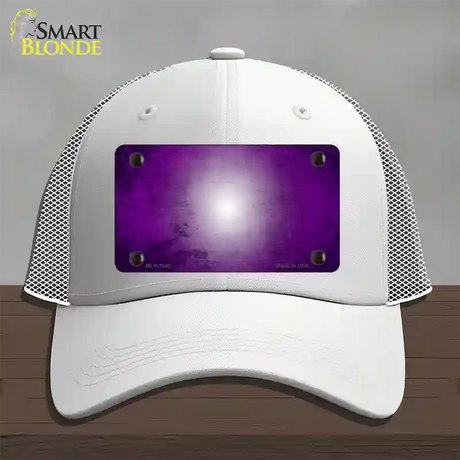 Purple White Fade Scratched Novelty License Plate Hat Mesh / White