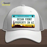 Ocean Front Property Novelty License Plate Hat Mesh / White