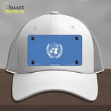 United Nations Flag Novelty License Plate Hat Mesh / White
