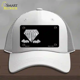 Diamonds Offset Novelty License Plate Hat Mesh / White