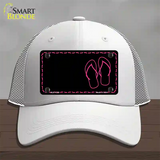 Flip Flops Pink Offset Novelty License Plate Hat Mesh / White