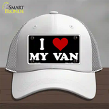 I Love My Van Black Novelty License Plate Hat Mesh / White