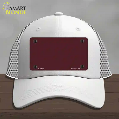 Burgundy Novelty License Plate Hat Mesh / White