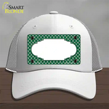 Green White Quatrefoil Center Scallop Novelty License Plate Hat Mesh / White