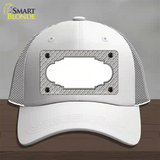 Grey White Quatrefoil Center Scallop Novelty License Plate Hat Mesh / White