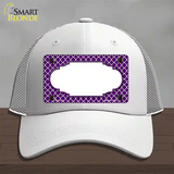 Purple White Quatrefoil Center Scallop Novelty License Plate Hat Mesh / White