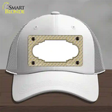 Gold White Quatrefoil Center Scallop Novelty License Plate Hat Mesh / White