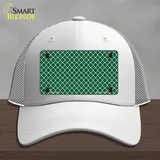 Green White Quatrefoil Novelty License Plate Hat Mesh / White