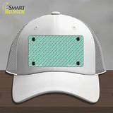 Mint White Quatrefoil Novelty License Plate Hat Mesh / White