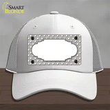 Scallop Grey White Polka Dot Novelty License Plate Hat Mesh / White