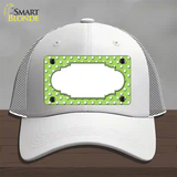 Scallop Lime Green White Polka Dot Novelty License Plate Hat Mesh / White