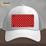 Red Polka Dot Novelty License Plate Hat Mesh / White