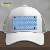 Light Blue Polka Dot Novelty License Plate Hat Mesh / White