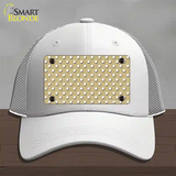 Gold Polka Dot Novelty License Plate Hat Mesh / White