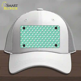 Mint Polka Dot Novelty License Plate Hat Mesh / White