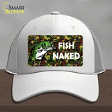Fish Naked Novelty License Plate Hat Mesh / White