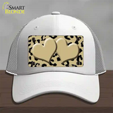 Gold Black Cheetah Gold Center Hearts Novelty License Plate Hat Mesh / White