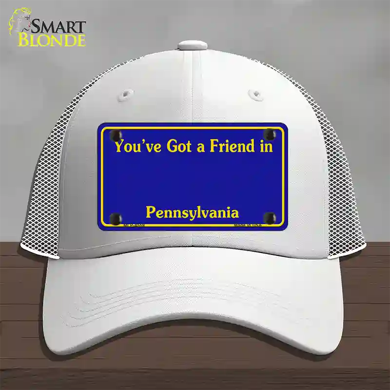 Pennsylvania Blue State Blank Novelty License Plate Hat Mesh / White