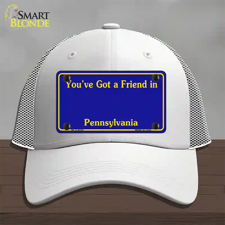 Pennsylvania Blue State Blank Novelty License Plate Hat Mesh / White