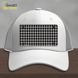Grey Black Houndstooth Novelty License Plate Hat Mesh / White